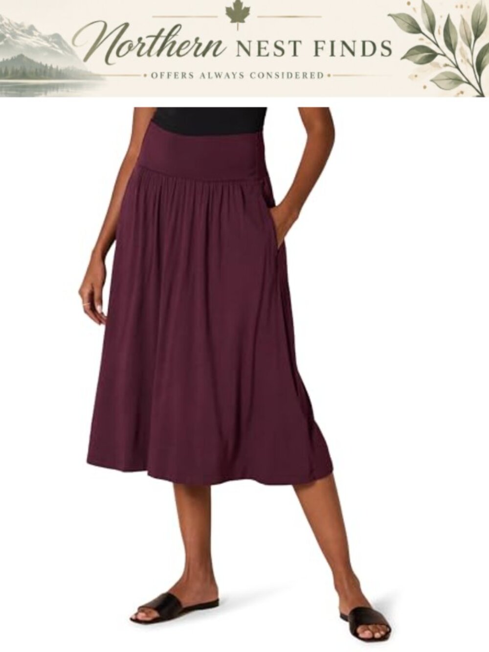 Jersey Pull On Midi Skirt Super-Soft Terry Cotton Modal Fitted Straight A-Line